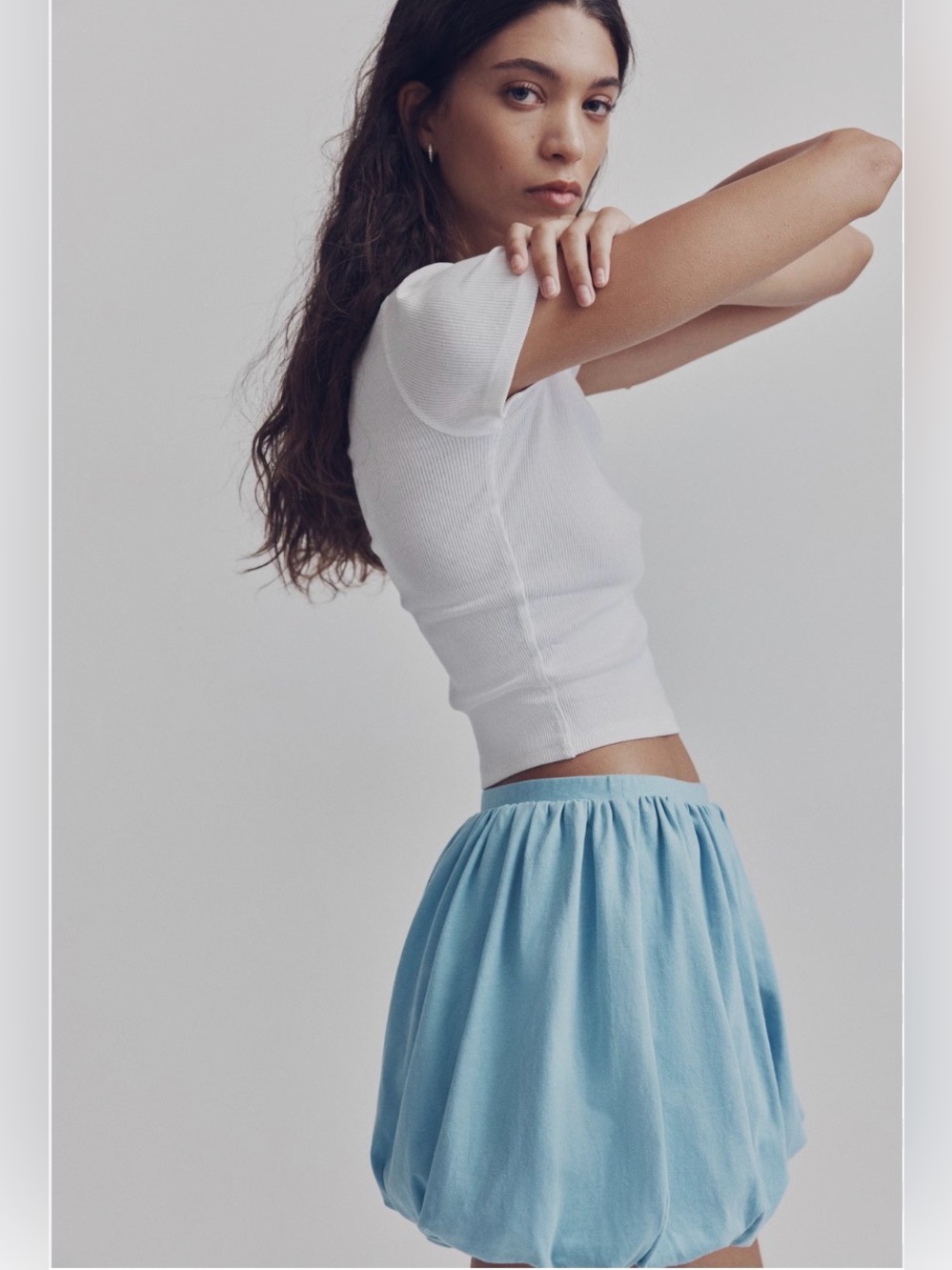 H&M Light Denim Bubble Mini Skirt